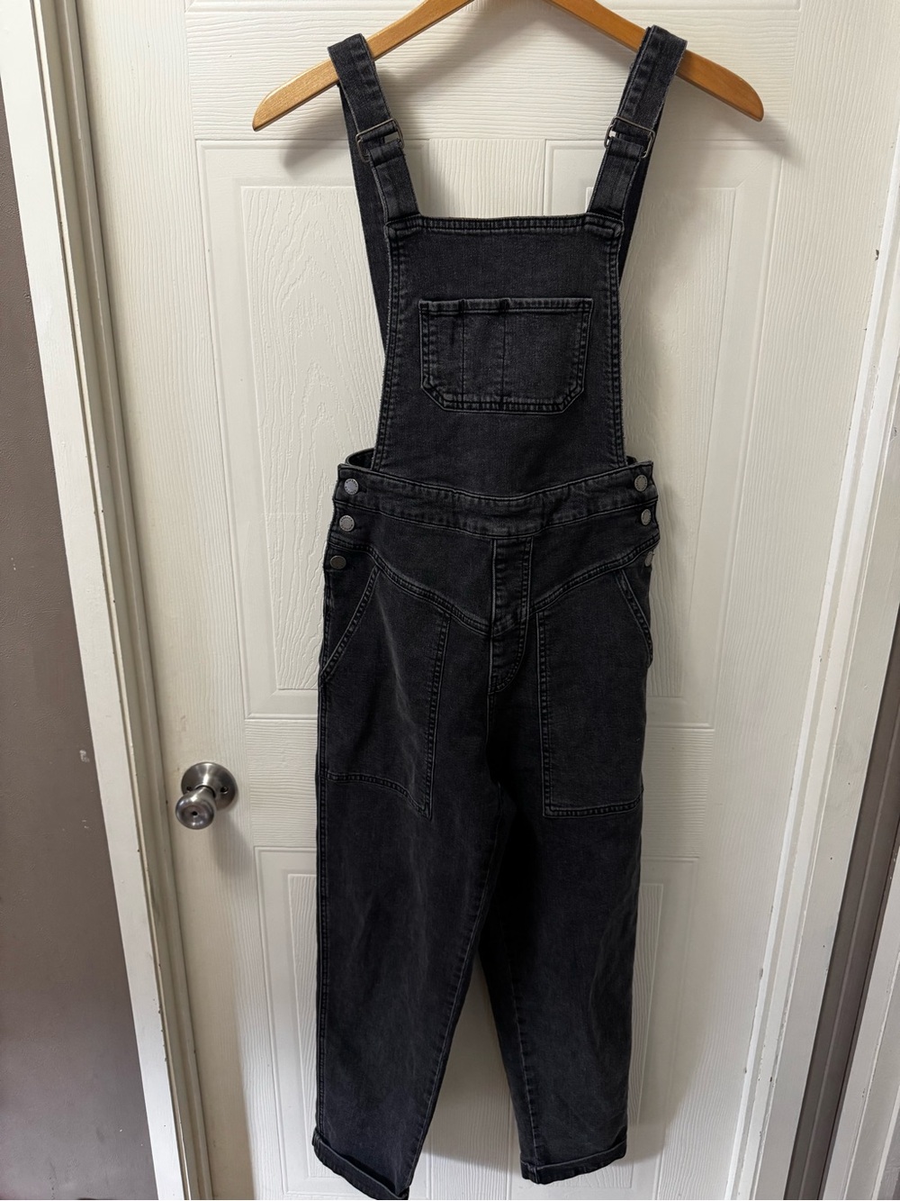 Black Womens  Denim Overalls